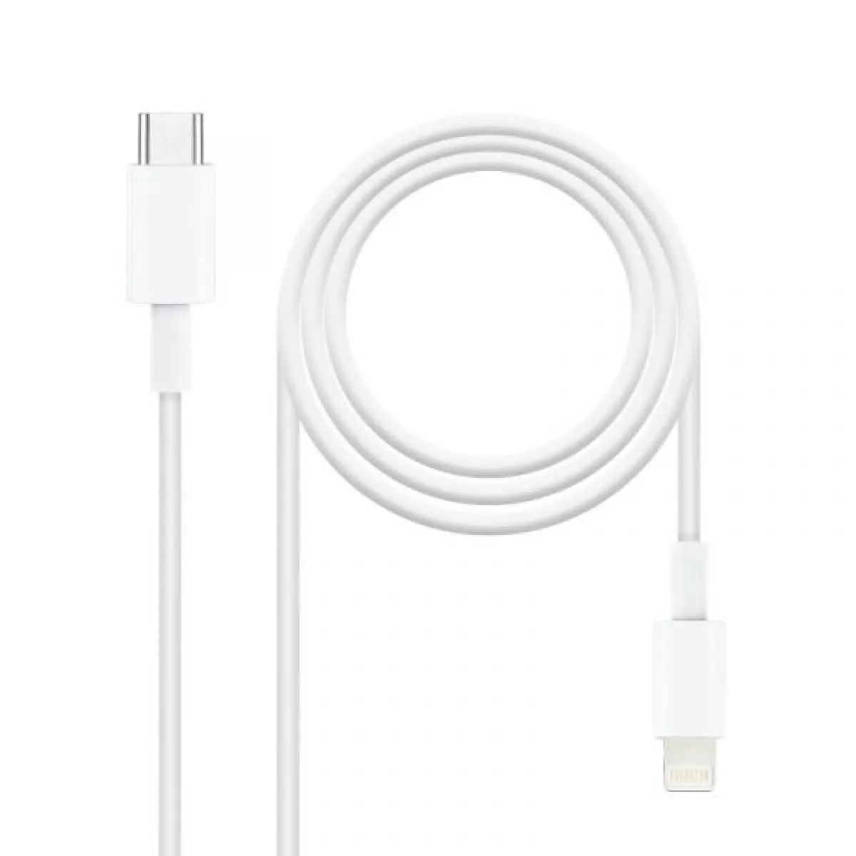 Câble Nanocable Lightning Mâle vers USB-C Mâle 2m Blanc - Image 3