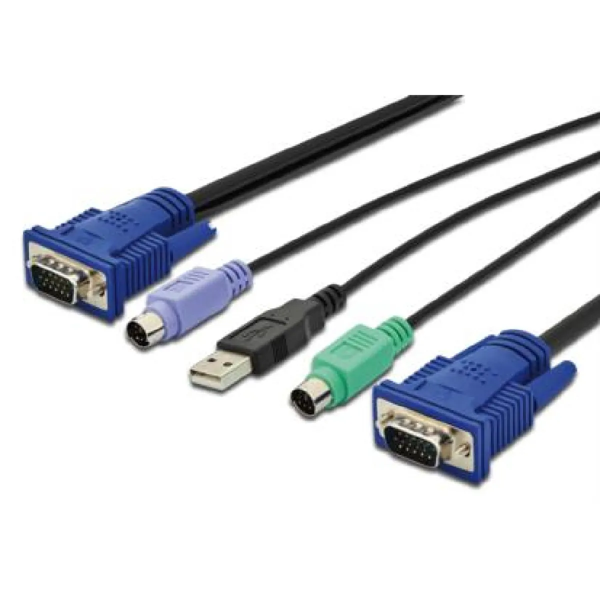 Digitus - Câble KVM - HD-15 VGA vers USB et PS/2 - 5 m - Noir - Image 2