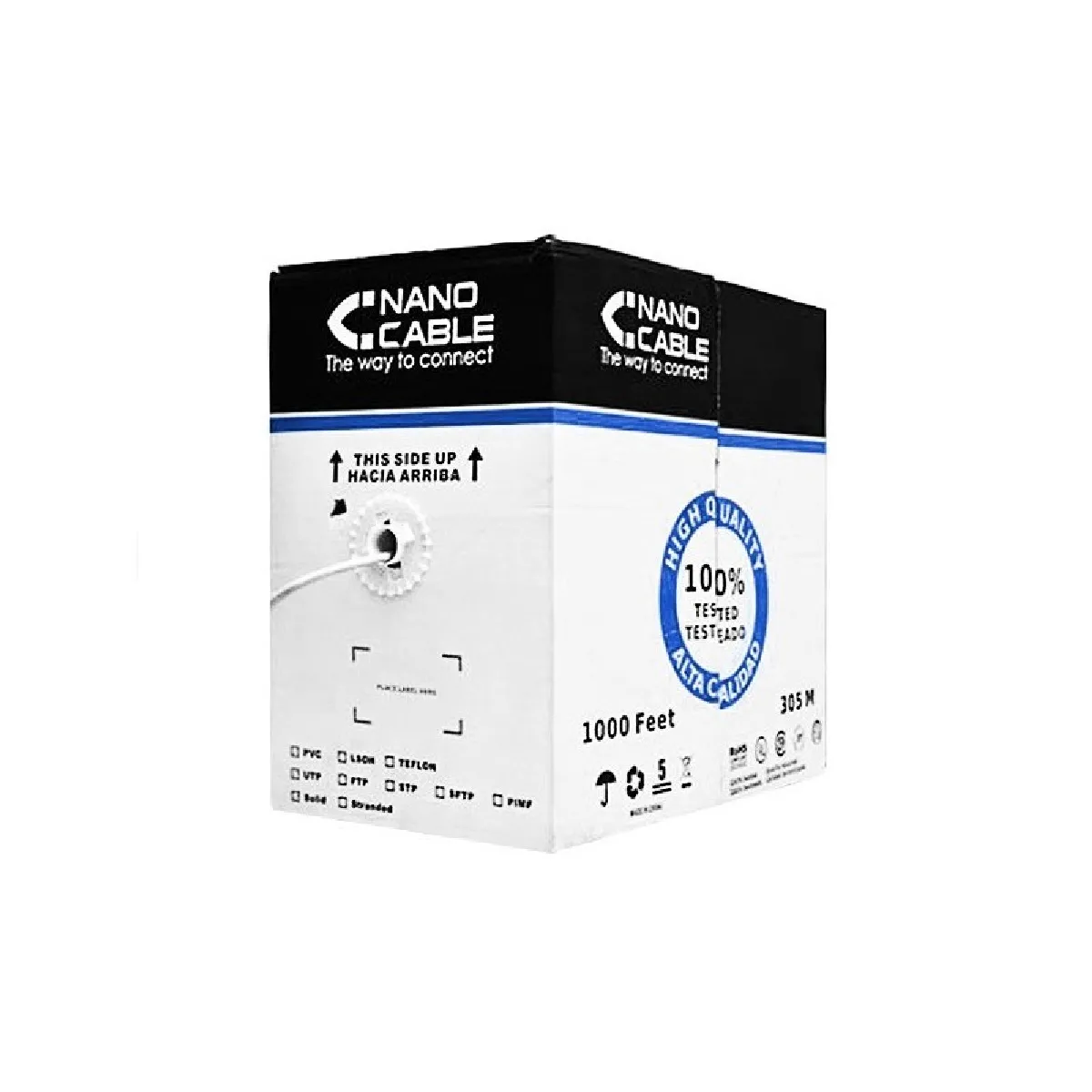 Nanocable Câble Réseau Ftp Rigide Catégorie 5E - 305 M - Multicolore