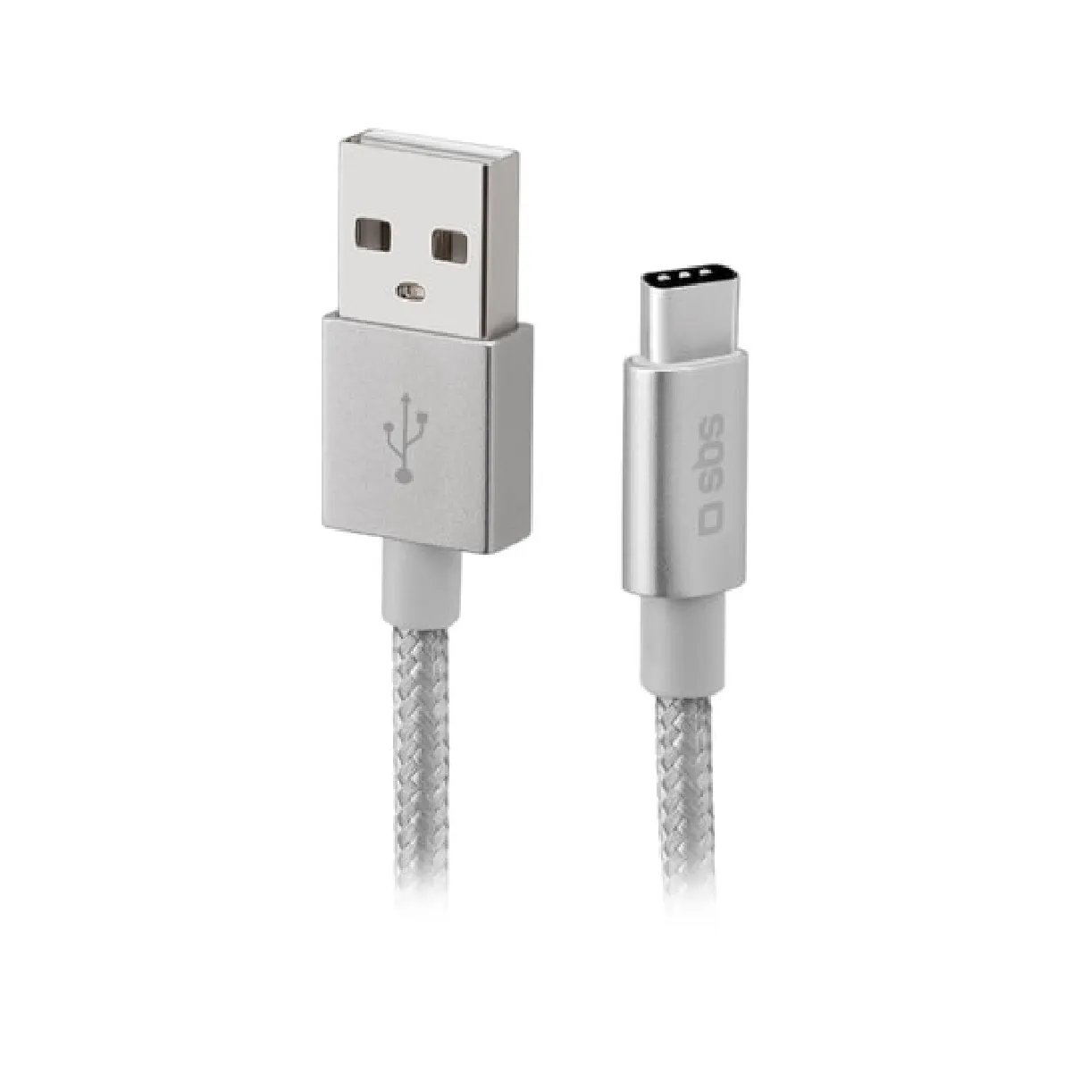Sbs Argent Câble Tressé Usb C Usb A 1,5 M Pour Smartphones Et Tablettes - Image 2