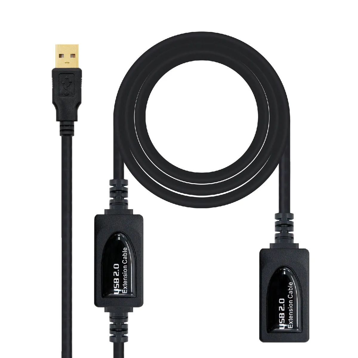 NANOCABLE  C&acirc;ble d'Extension USB-A 2.0 - 15 m - Noir