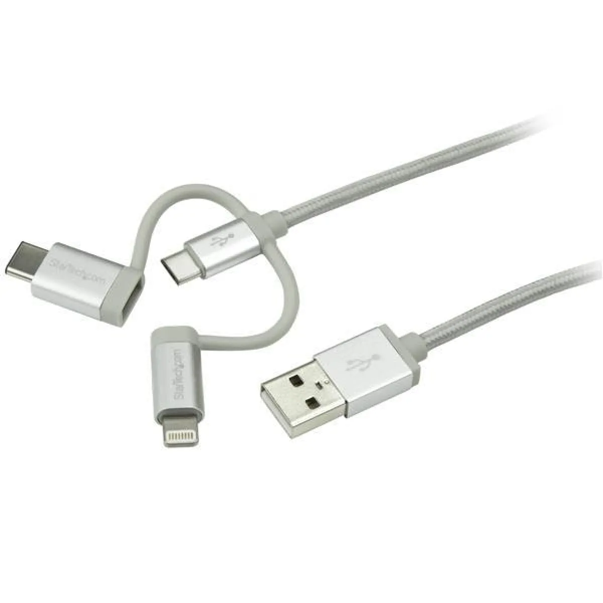 StarTech.com Cable Usb Multi Connecteur De 1 Lightning, Usb-C, Micro Usb (Ltcub1mgr) Cable Usb 1 1M Argent de Inmac Wstore - Image 3