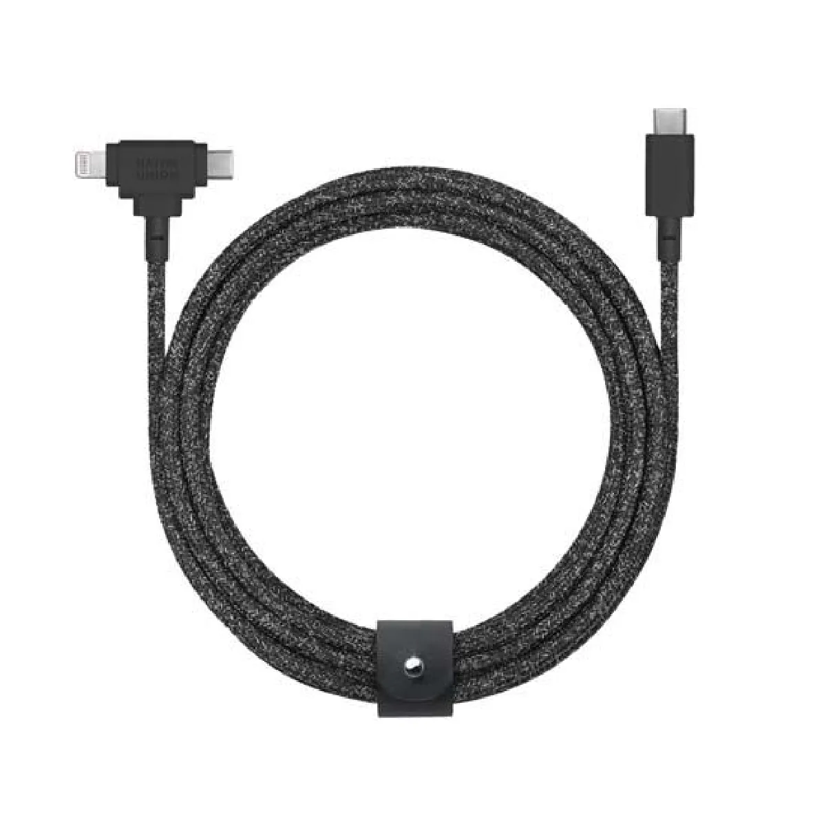 Native Union Noir Câble Eco Belt Usb-C Vers Usb-C/Lightning - 1.8M Cosmo