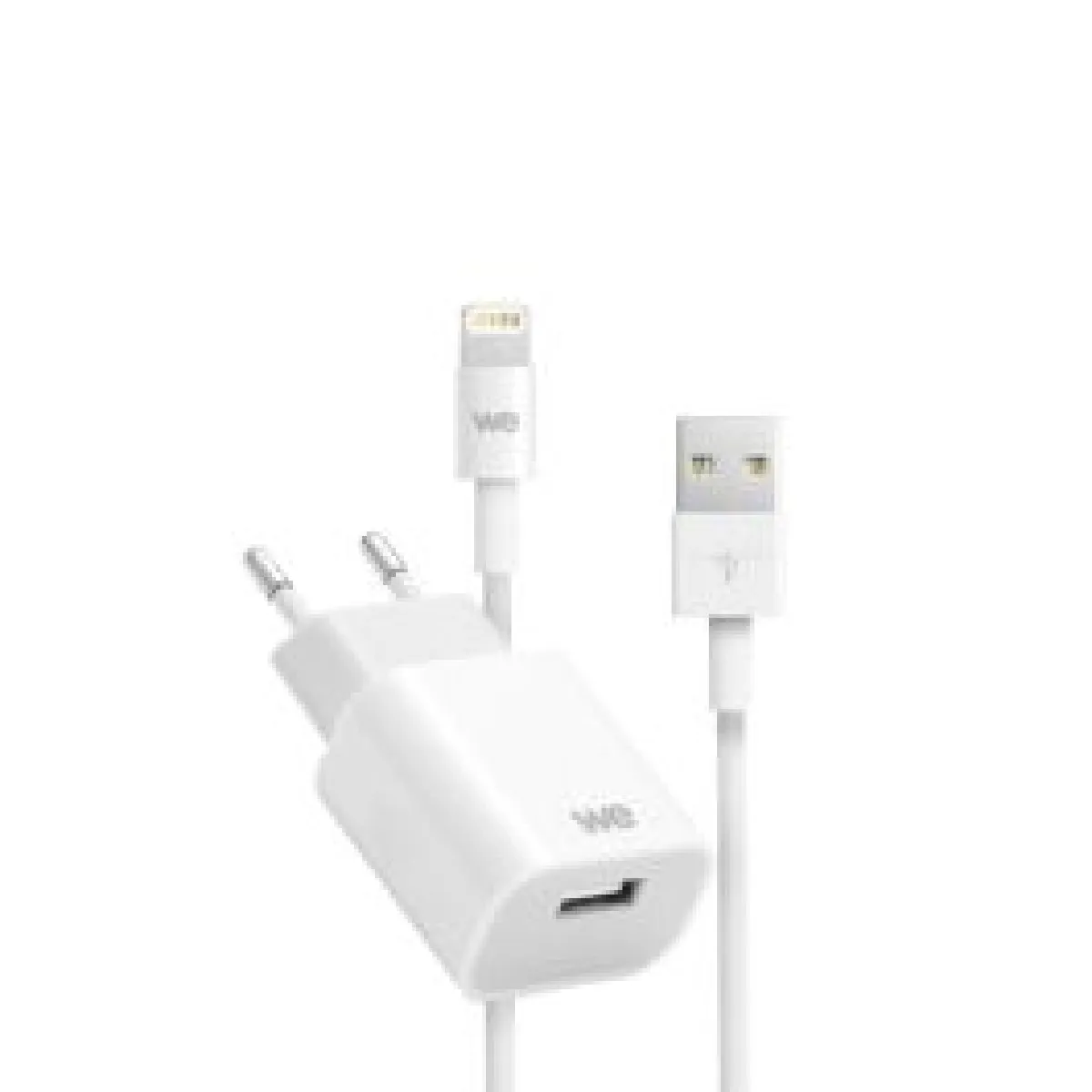We Blanc Bundle Chargeur Usb A + Câble Lightning / Usb A - Chargeur Secteur 2.4A = 12W Total + Câble 1M - Neuf - Image 4