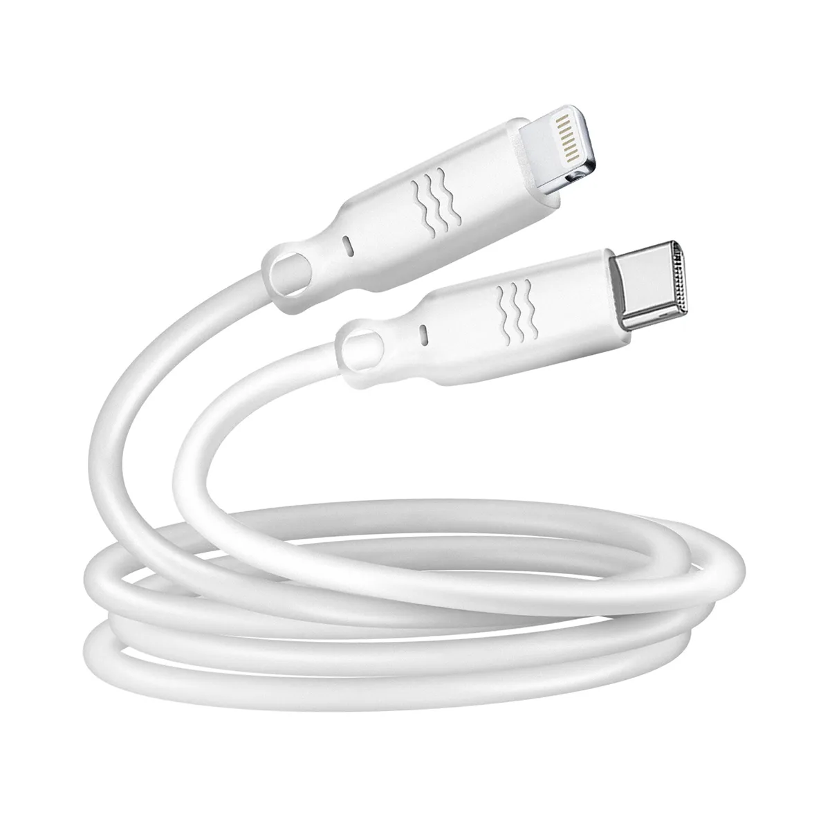 Just Green Blanc Câble Lightning Mfi Vers Usb-C 3A Power Delivery 60W 1.2M