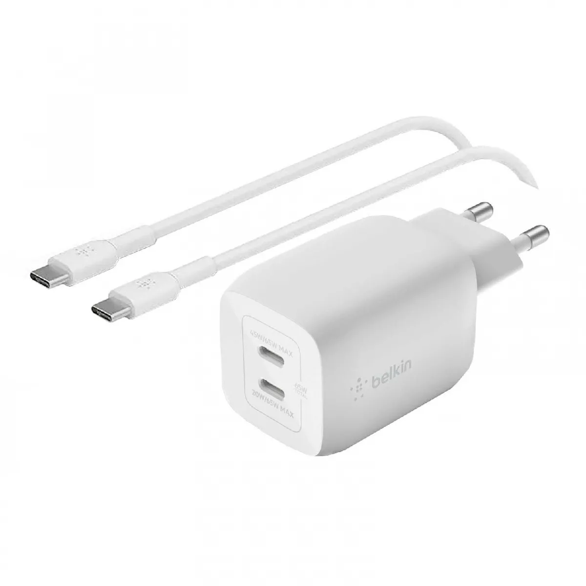 Chargeur secteur USB C x2 GaN PPS + Cable USB C 2m - vue 6