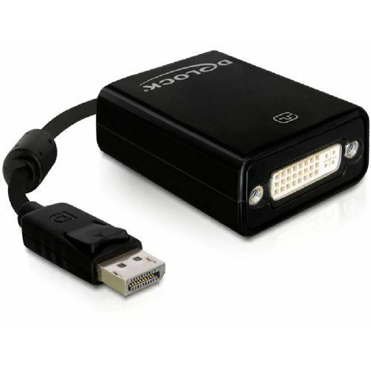 Delock Noir Adaptateur Displayport Mâle Vers Dvi Femelle - 22,5 Cm