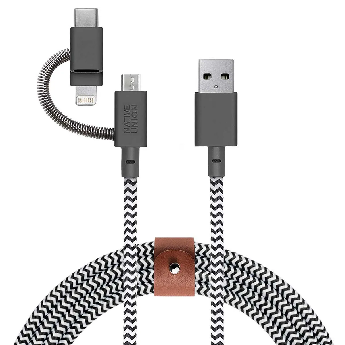 Native Union Câble 3En 1 Usb-A / Micro Usb, Usb-C, Lightning Multicolore