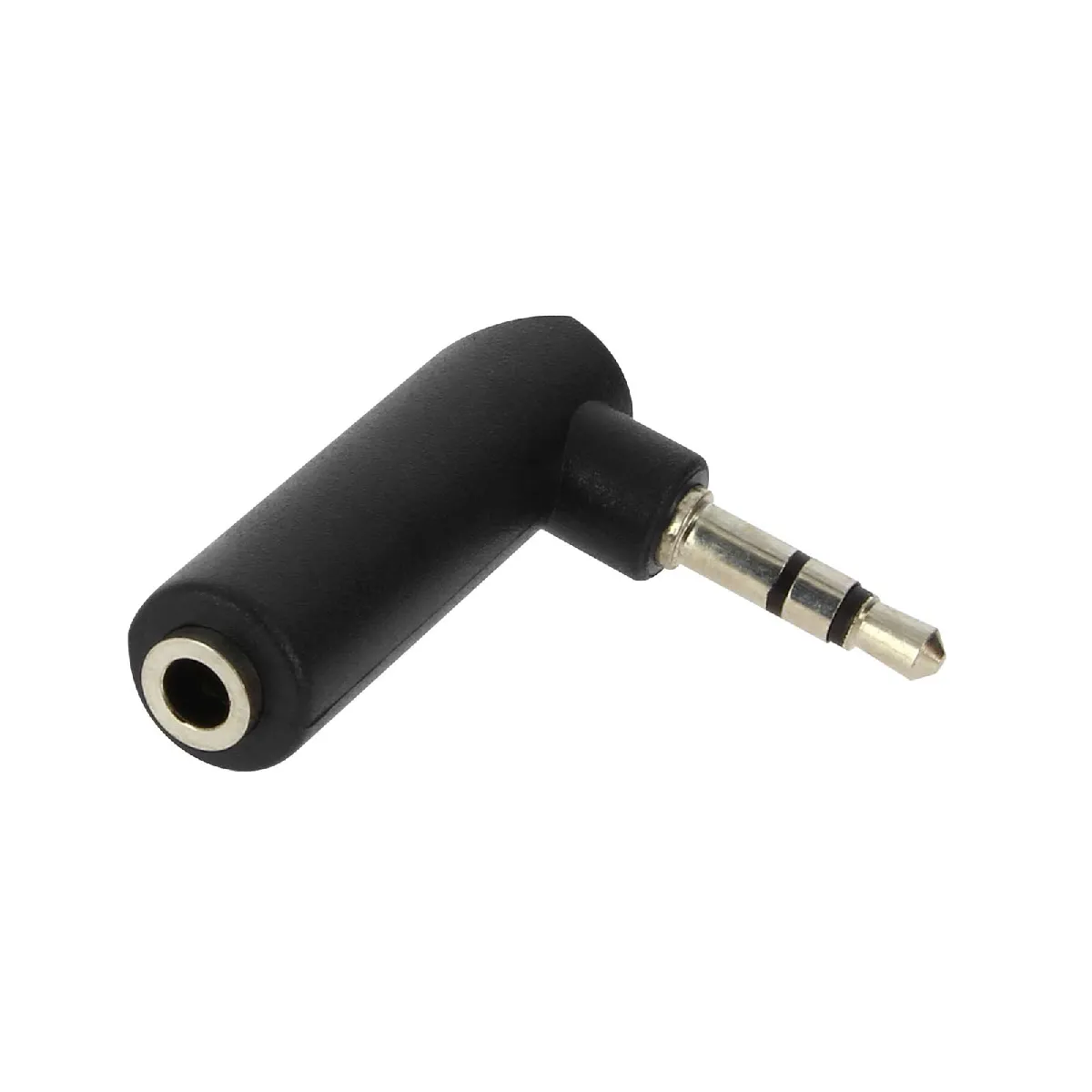 Avizar Clair/Noir Adaptateur Audio Jack 3.5Mm Mâle Vers Jack 3.5Mm Femelle Son Coudé
