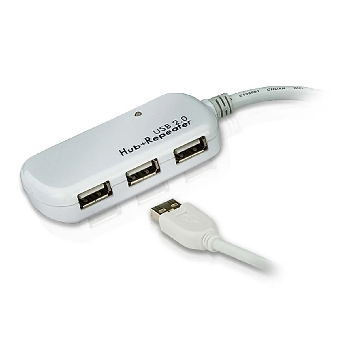 Aten Blanc Rallonge Usb 2.0 Avec Concentrateur À 4 Ports Extensible 12M