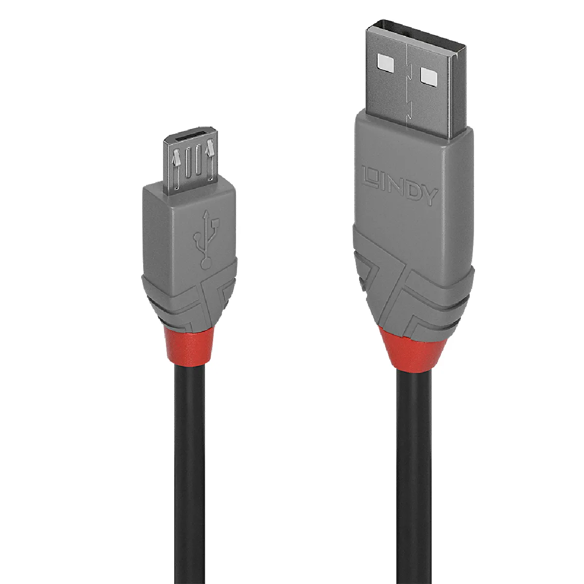 Lindy Noir/Gris Câble Usb Usb 2.0 Usb-A Mâle, Usb-Micro-B Mâle 0.20 M Étamé 36730 - Image 4