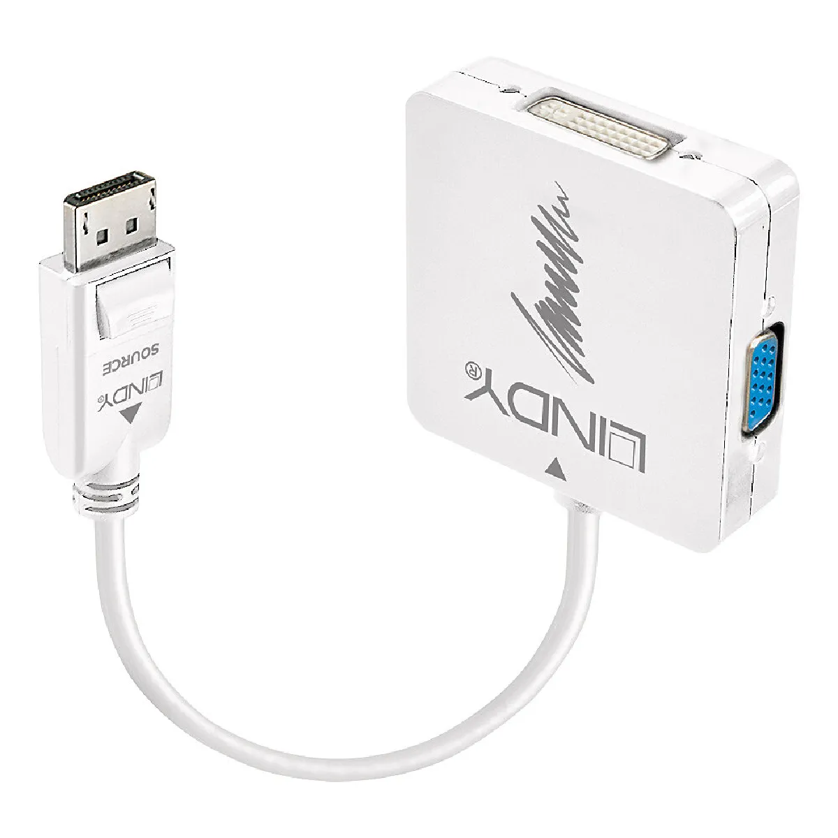 Lindy Noir Adaptateur Vidéo Displayport Vers Dvi-D, Vga Et Hdmi
