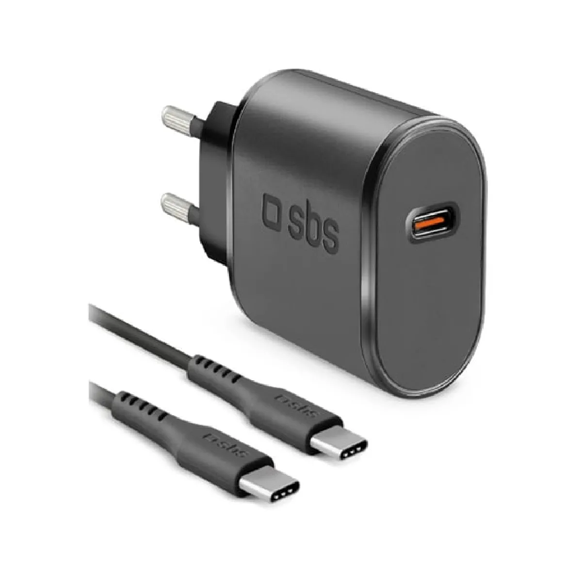 Chargeur SBS TEKITTRTC15W USB-C 15W Charge Rapide 1m Noir - Image 2