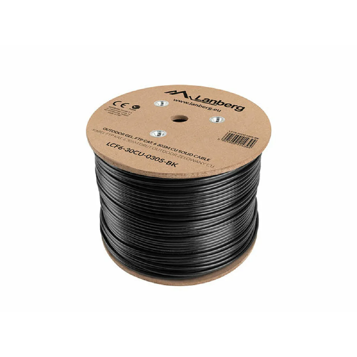 Lanberg Noir Câble Réseau Catégorie 6 - 305 M