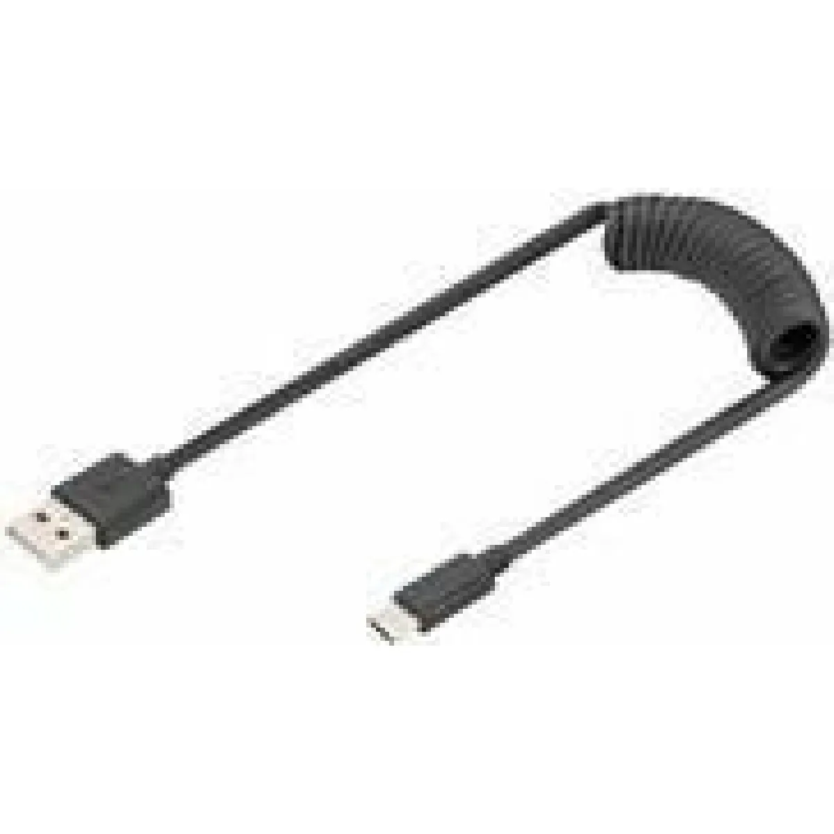 Digitus Noir Câble Usb Usb 2.0 Usb-A Mâle, Usb-C® Mâle 1.00 M Connecteur Utilisable Des Deux Cotés, Blindage Double, Flexible, Câble Spiralé... - Image 4