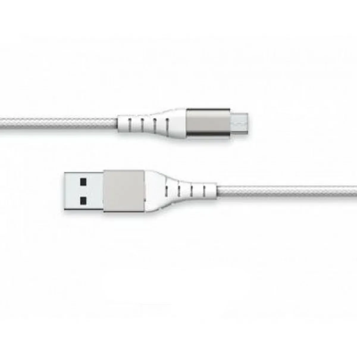 Force Blanc Power Câble Renforcé Usb A/Micro Usb 2M - 2.1A