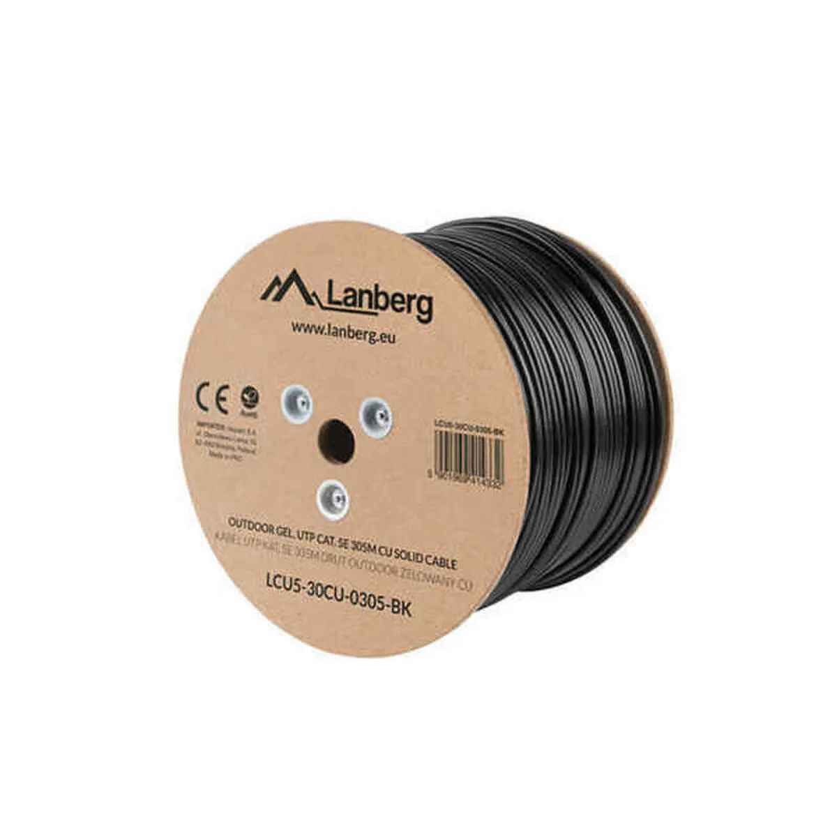 Lanberg Noir Câble Réseau Cat 5E - 305 M