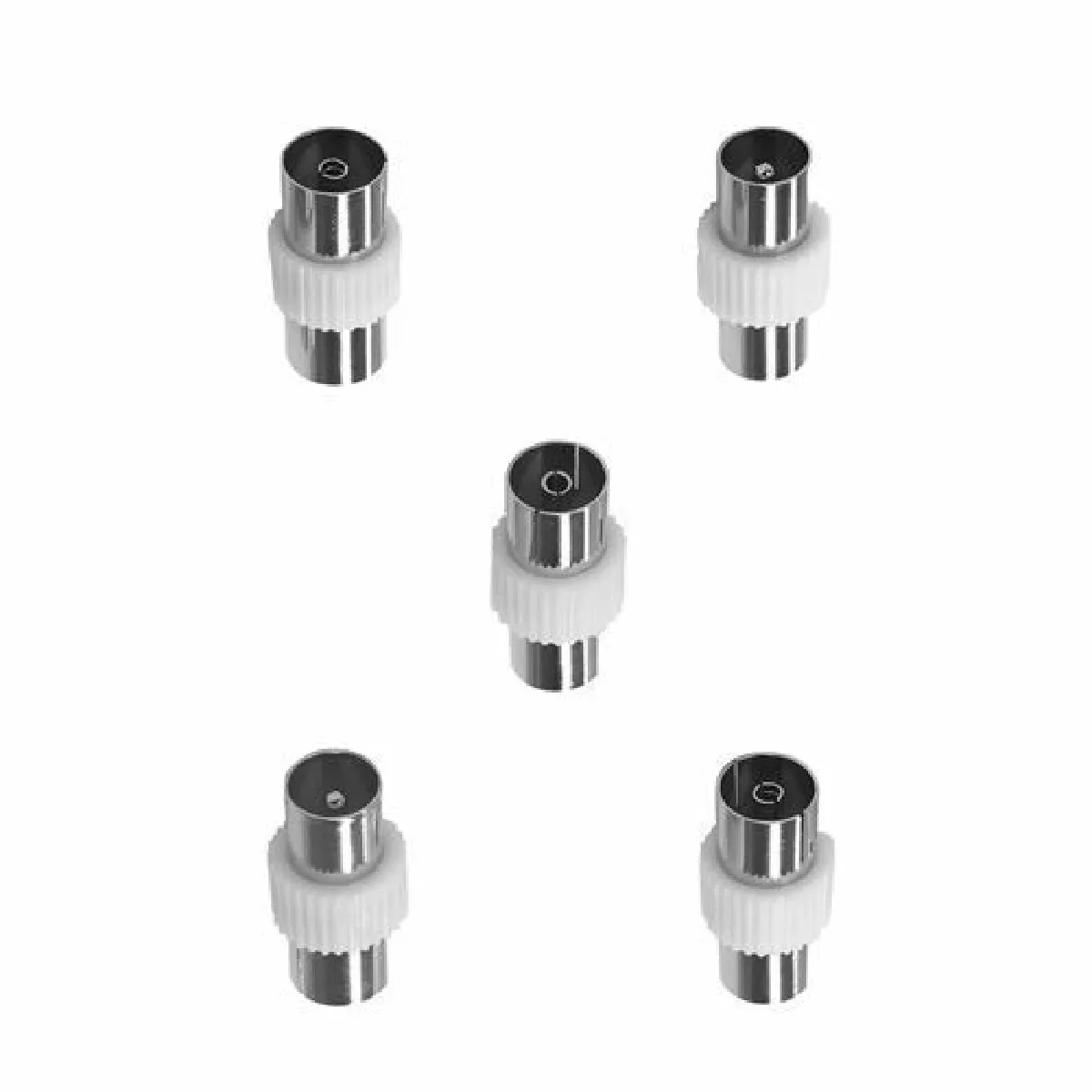 Accsup Blanc Kit De 5 Adaptateurs Coaxial Tv - Image 3