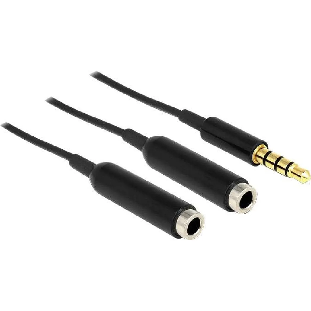 C&acirc;ble audio Delock 65575 [1x Jack m&acirc;le 3.5 mm - 2x Jack femelle 3.5 mm] 0.25 m noir