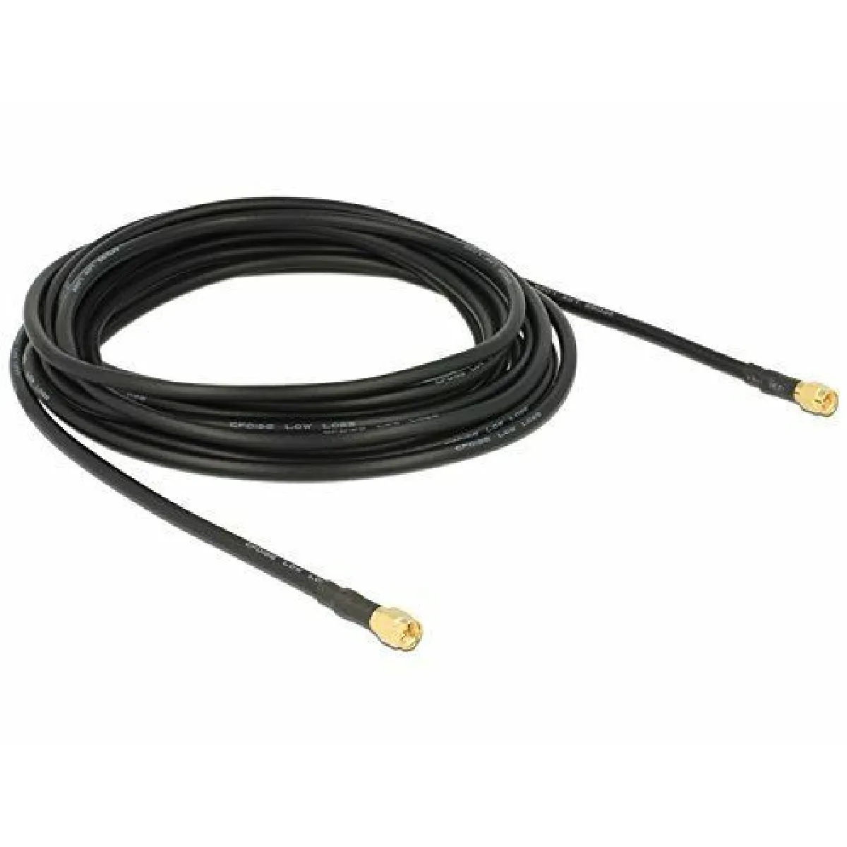 Delock Noir/Doré Câble De Raccordement Pour Antenne Wifi 88891 [1X Sma Mâle - 1X Sma Mâle] 5.00 M Contacts Dorés - Image 3