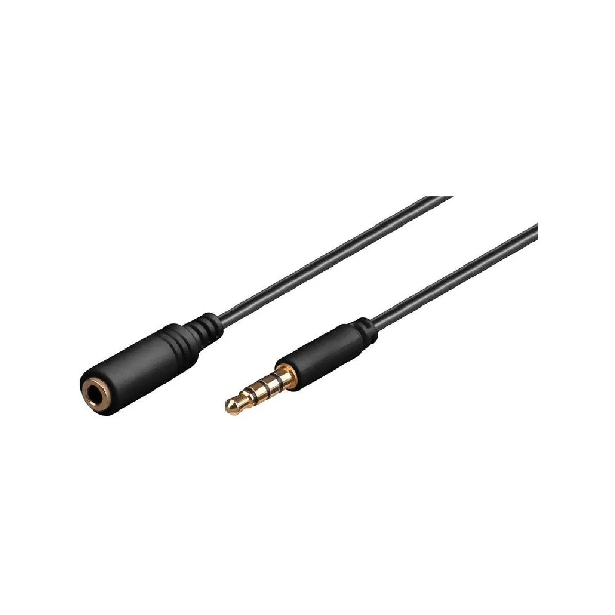 Goobay Câble d'extension Jack 3,5 mm 4 broches Mâle/Femelle 5 m Noir - Image 3