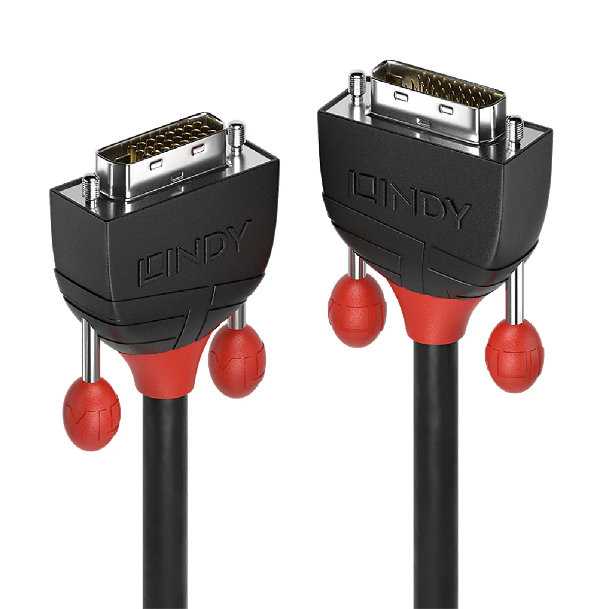 Lindy Noir Black Line - Câble Dvi - Liaison Double - Dvi-D (M) Pour Dvi-D (M) - 3 M - Rond, Vis Moletées - Image 3