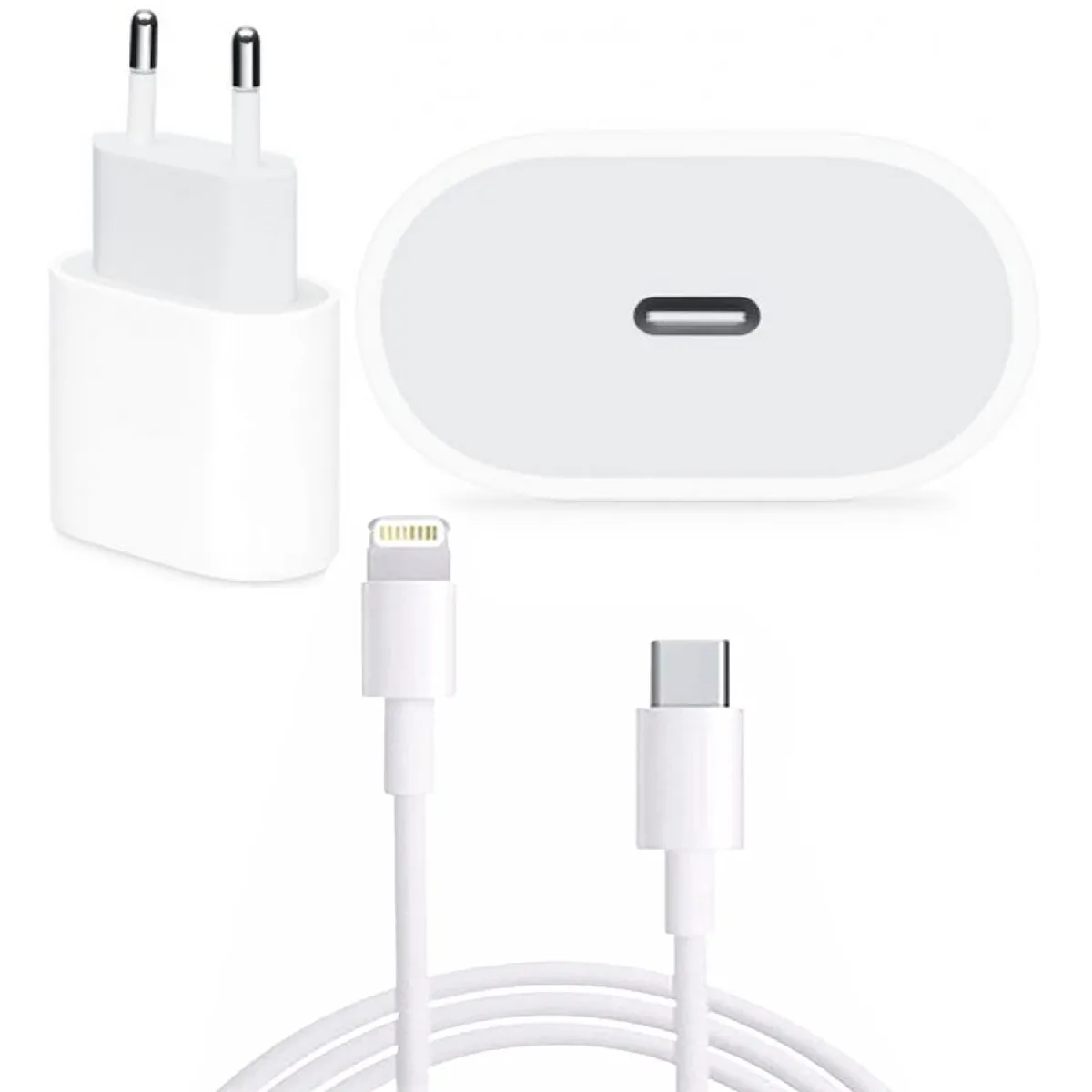 Visiodirect Blanc Chargeur Secteur Usb-C Pour Iphone 12 Mini - 20 W