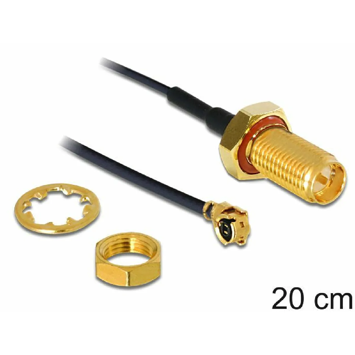 Delock Noir Câble Coaxial - 0,2 M