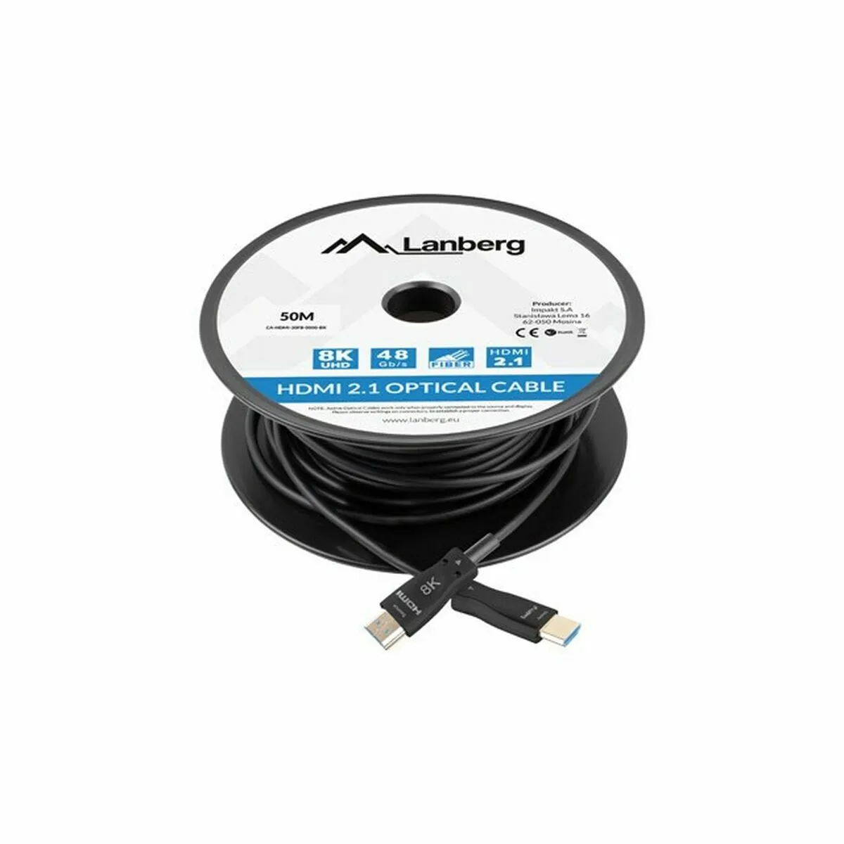 Lanberg Noir - Câble Hdmi 50 M