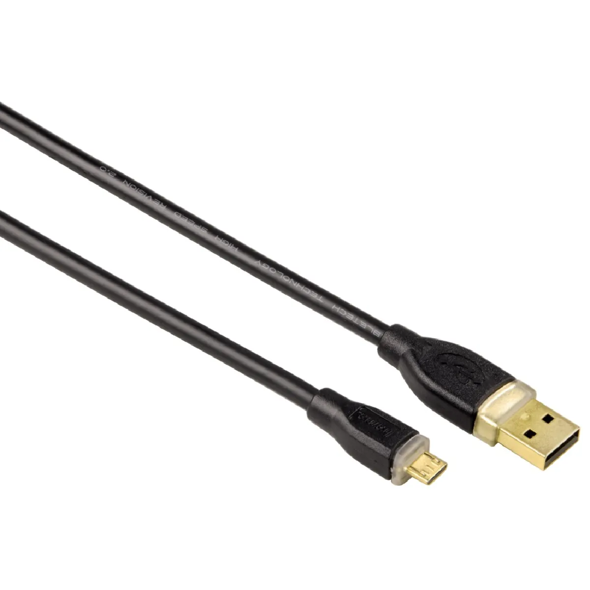 HAMA  USB A - micro USB, 0,75 m - Noir