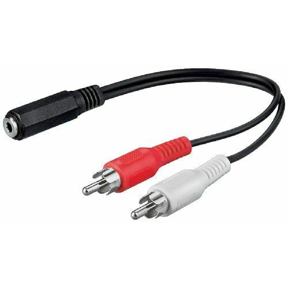 Goobay Câble Audio 2xRCA vers Jack 3,5mm Mâle/Femelle 25cm Noir - Image 3
