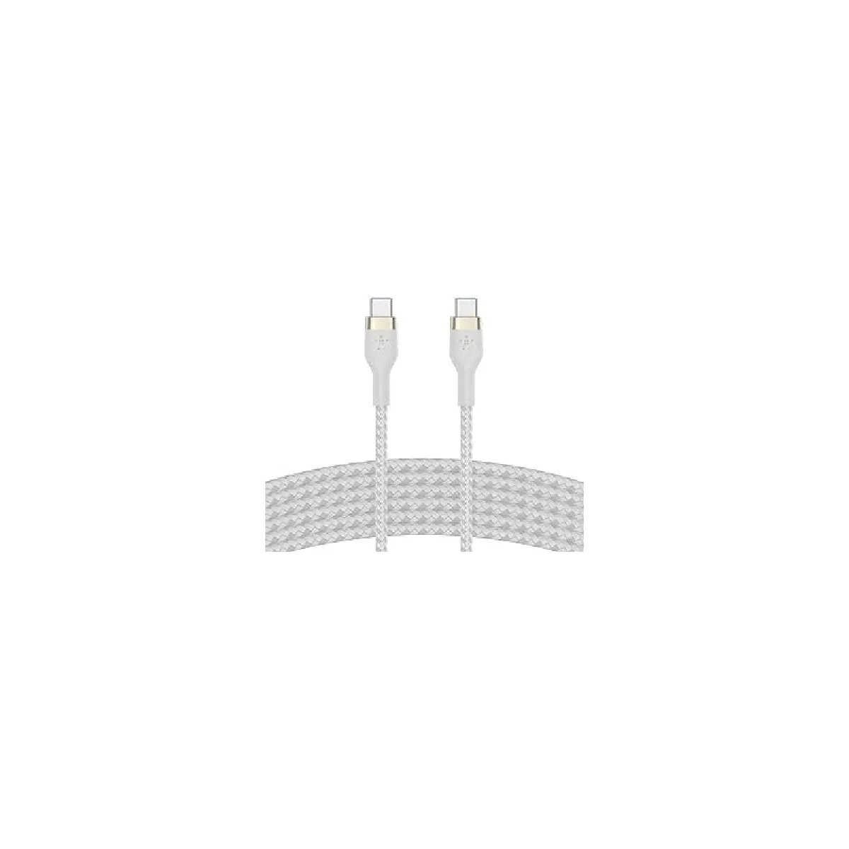 Belkin Blanc Boost Charge Pro Flex Câble Silicone Tressé Usb-C Vers Usb-C (Blanc) - 3 M