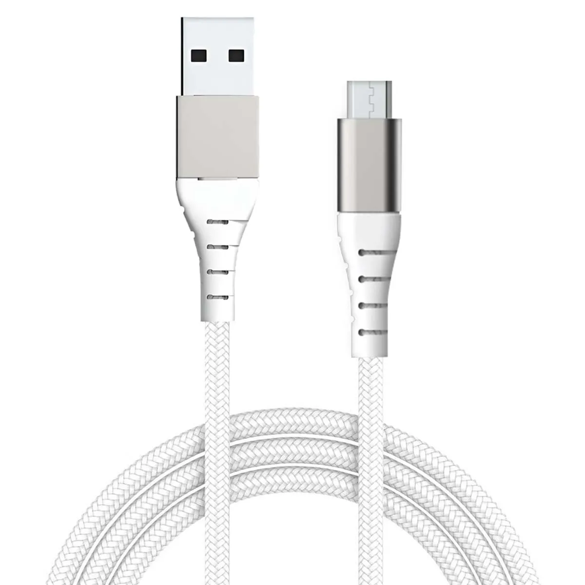 Force Blanc Power Câble Renforcé Usb A/Micro Usb 1,2M - 2.1A