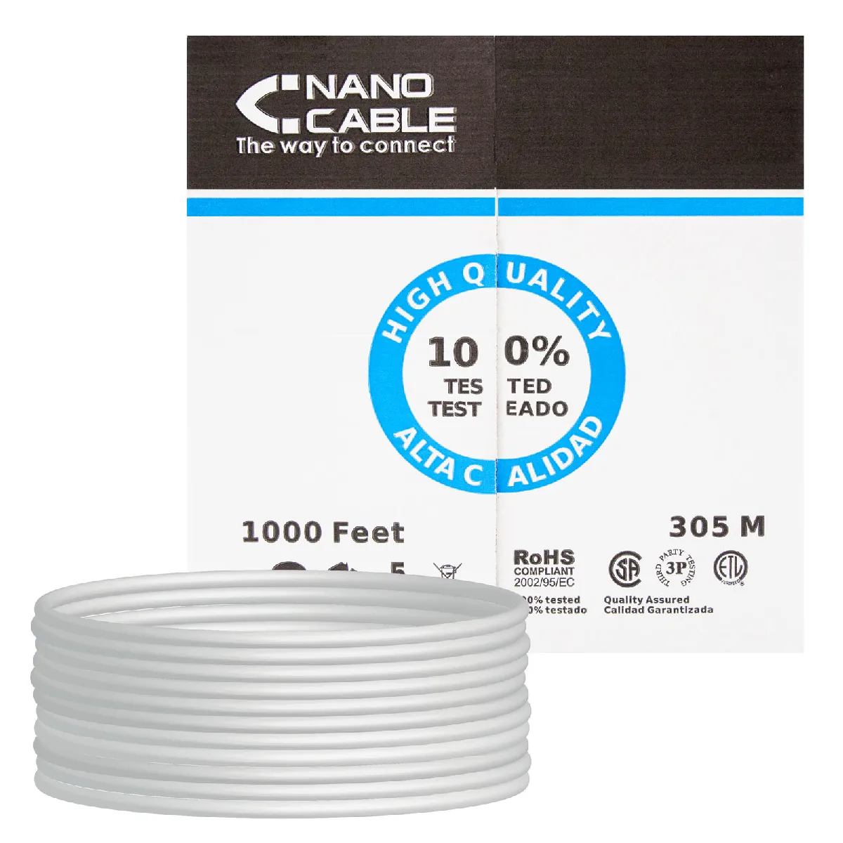 Nanocable Gris Câble Ethernet Rj45 Cat5e Utp - 305 M