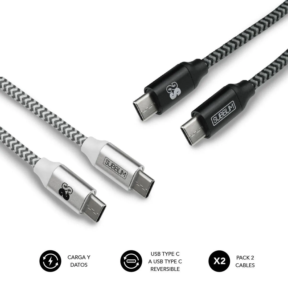 Subblim Noir Câbles Usb C - 1M
