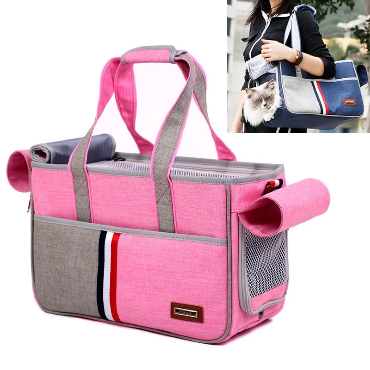 Meilleurs prix pour DODOPET Outdoor Portable Oxford Tissu Chat Chien Pet Carrier Bag Sac à main à bandoulièreTaille 43 x 19 x 26cm Rose