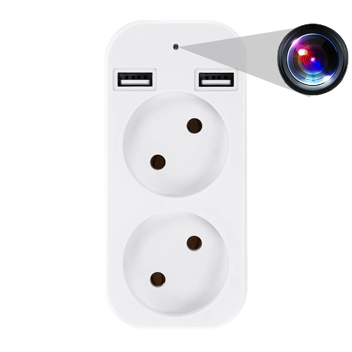 Prise Camera Espion Wifi HD Détection Mouvement Vision Nocturne + SD YONIS - vue 2