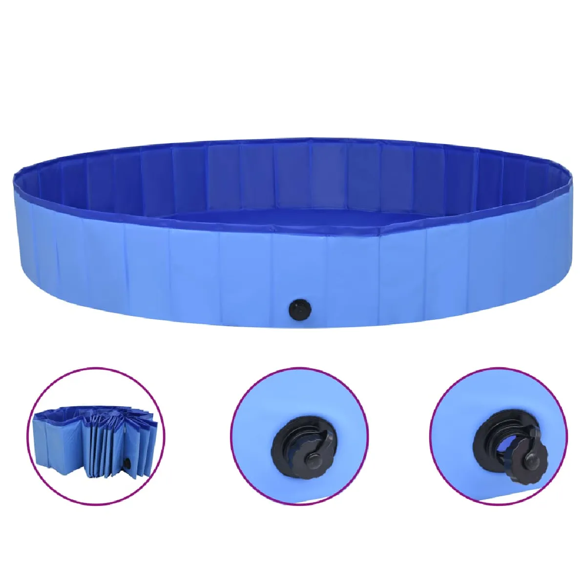 Meilleurs prix pour vidaXL Piscine pliable pour chiens Bleu 200x30 cm PVC