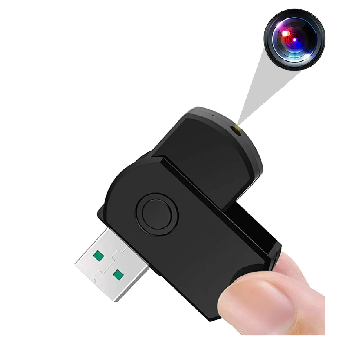 Yonis Noir Clé Usb Caméra Espion Mini Caméra Appareil Photo Vidéo Hd Micro Sd 16 Go