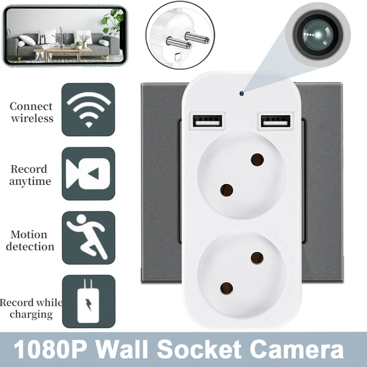 Mini Caméra Espion 1080P - Détecteur De Mouvement Et Vision Nocturne - TotalCadeau CA65 - Neuf