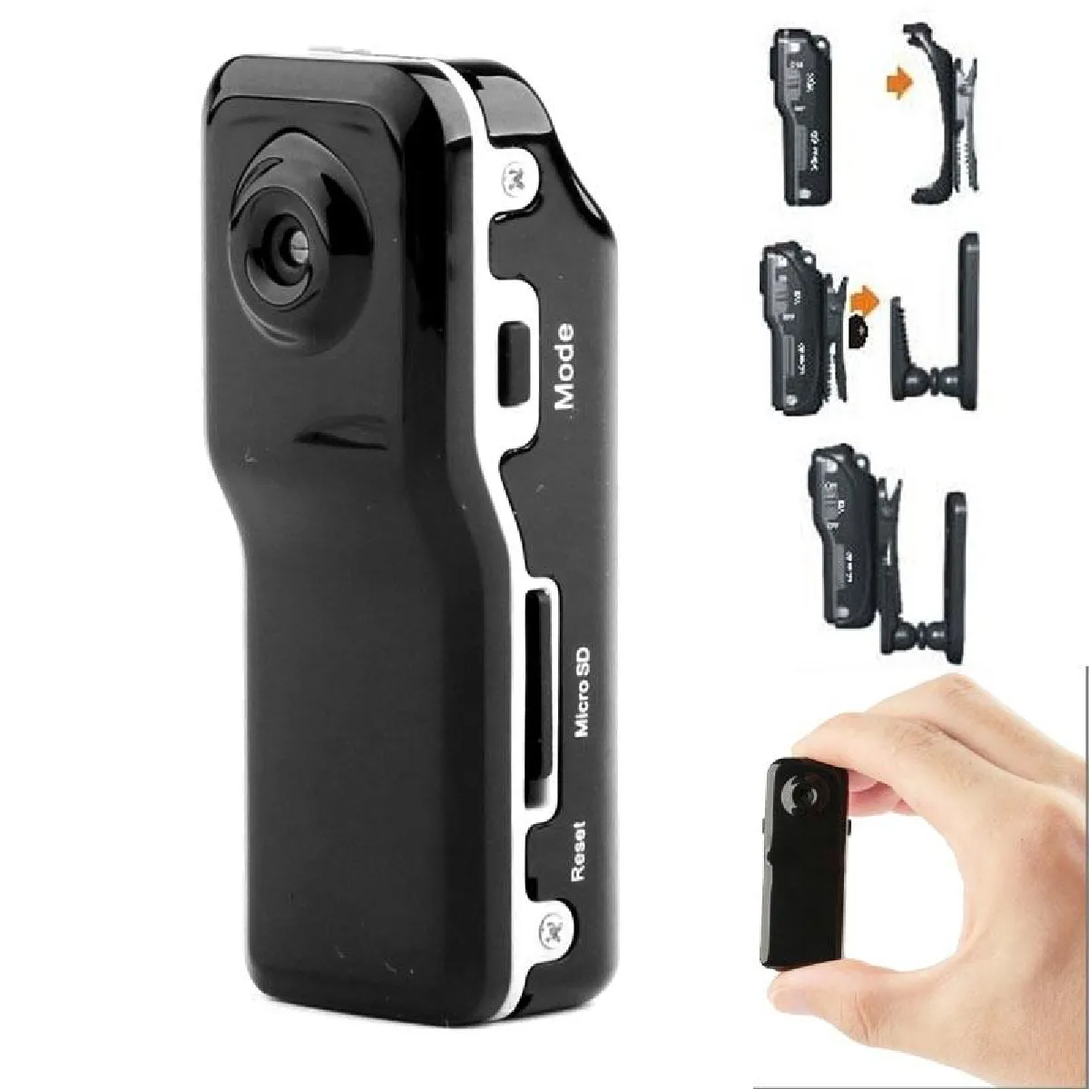 Yonis Mini Caméra Miniature De Poche Embarquée Espion Sport + Micro Sd 8 Go