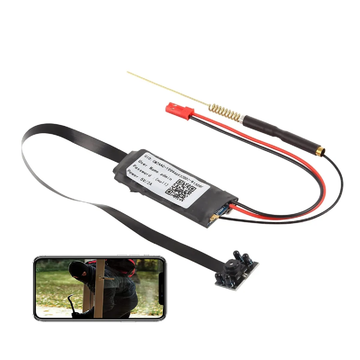 Yonis Noir Mini Caméra Espion + Sd 4Go