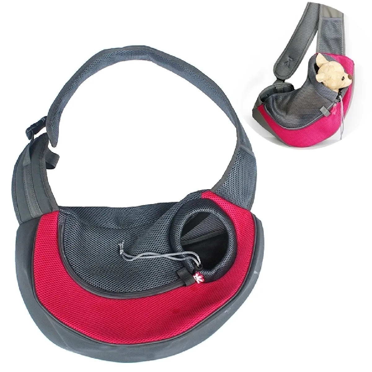Meilleurs prix pour Chien et Chat Sling Carrier rouge Mains Libres Réversible Pet Papoose Bag, Taille: Grand