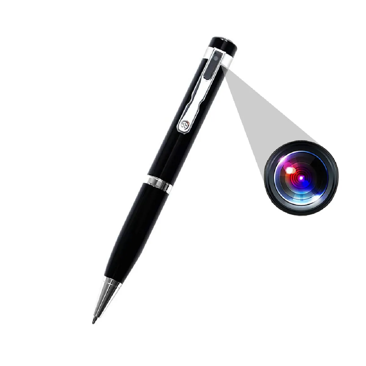 Yonis Noir/Argent Stylo Caméra Espion Full Hd 1080P