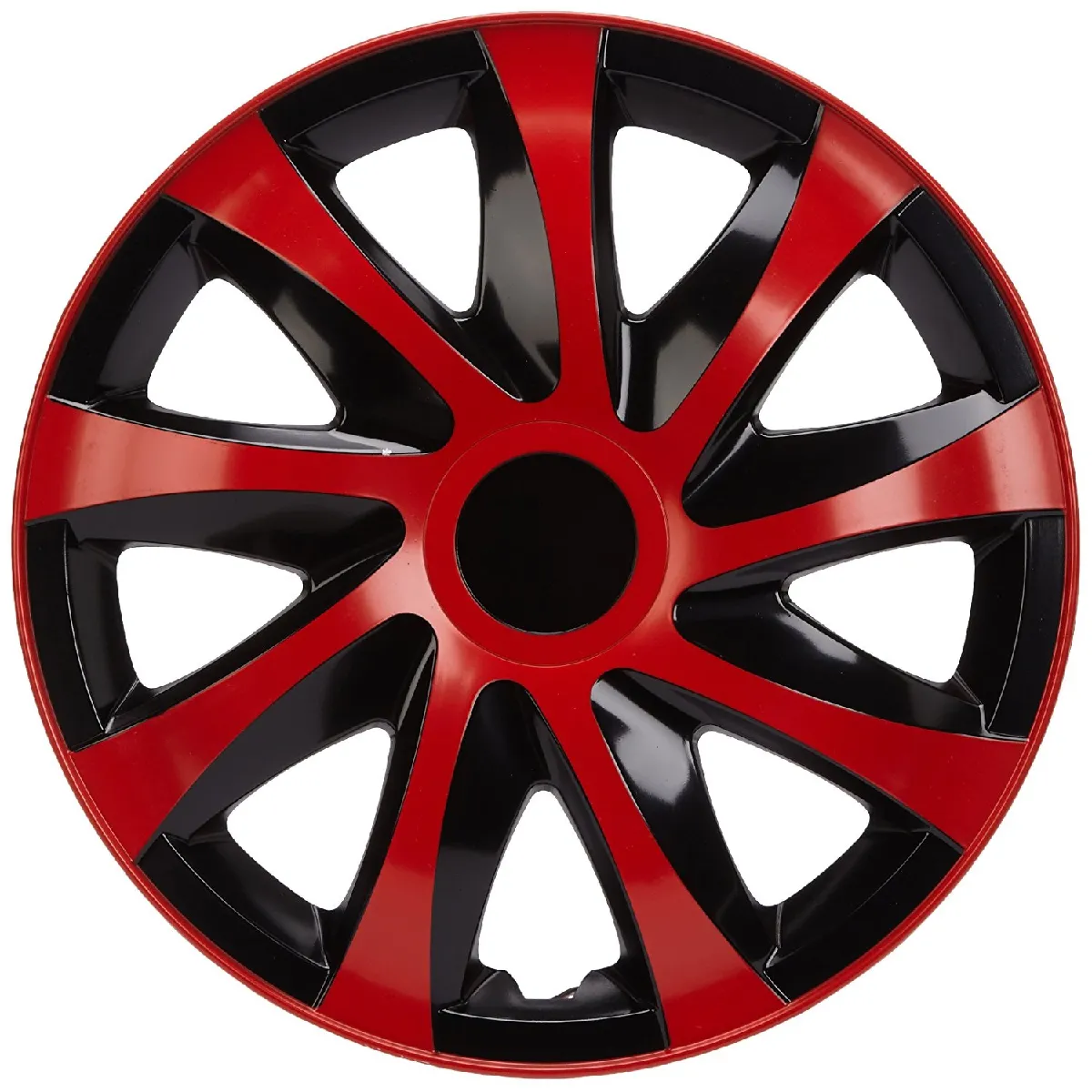 Meilleurs prix pour Enjoliveurs NRM Noirs et Rouges 4 pièces DRACO CS 15 "