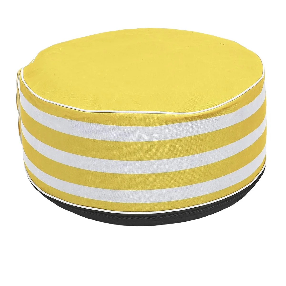 Pouf gonflable à rayures Jaune