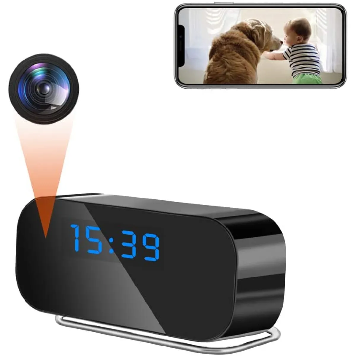 Yonis Réveil Caméra Espion Full Hd 1080P