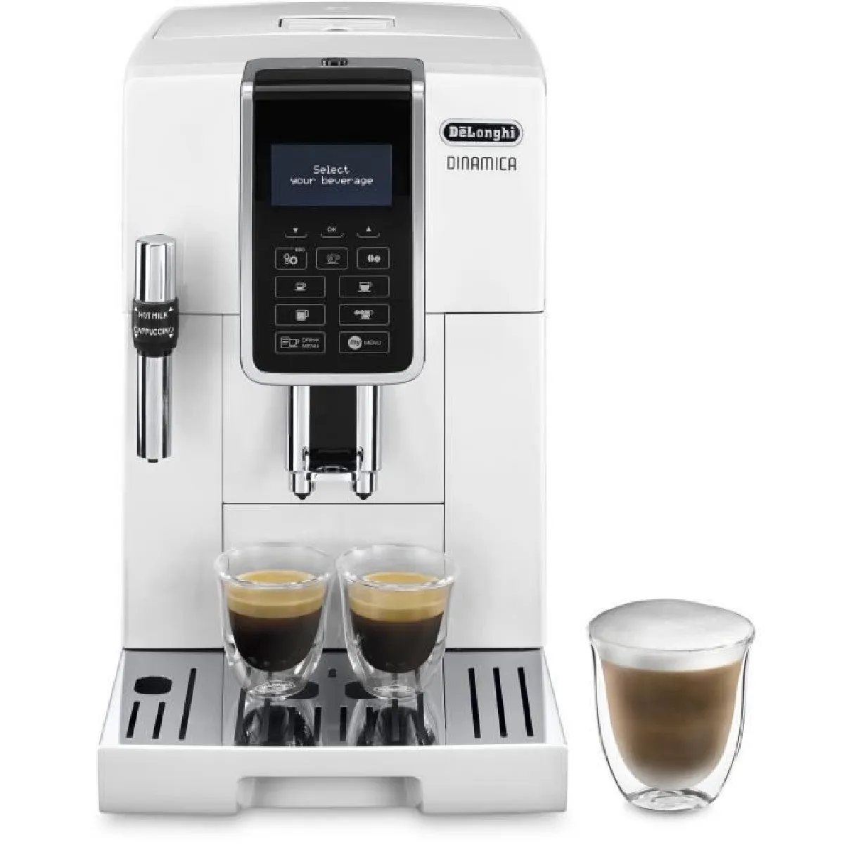 Delonghi Machine expresso broyeur - Dinamica - ECAM350.35.W - 6 recettes Blanc - vue 4
