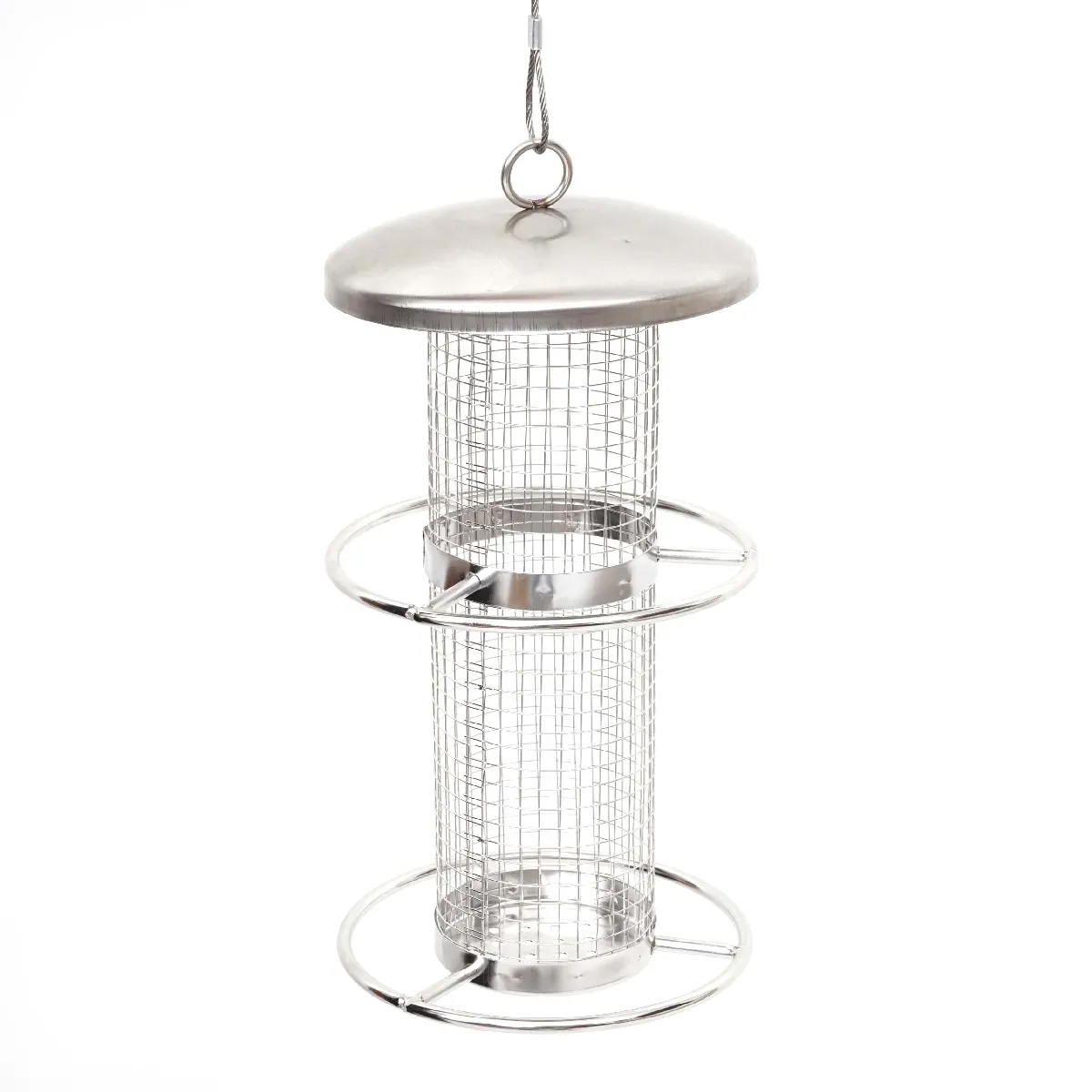 Comparer les prix de Mangeoire pour oiseaux, HWC-G90, station d'alimentation, acier inoxydable, 27cm