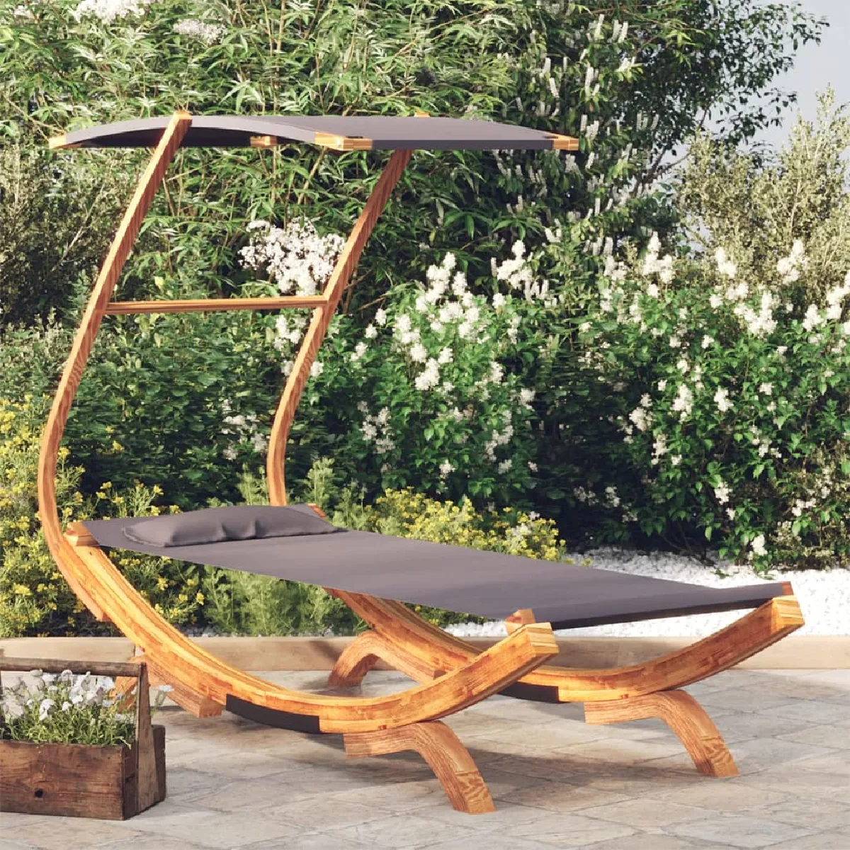 vidaXL Lit de repos avec auvent - Anthracite